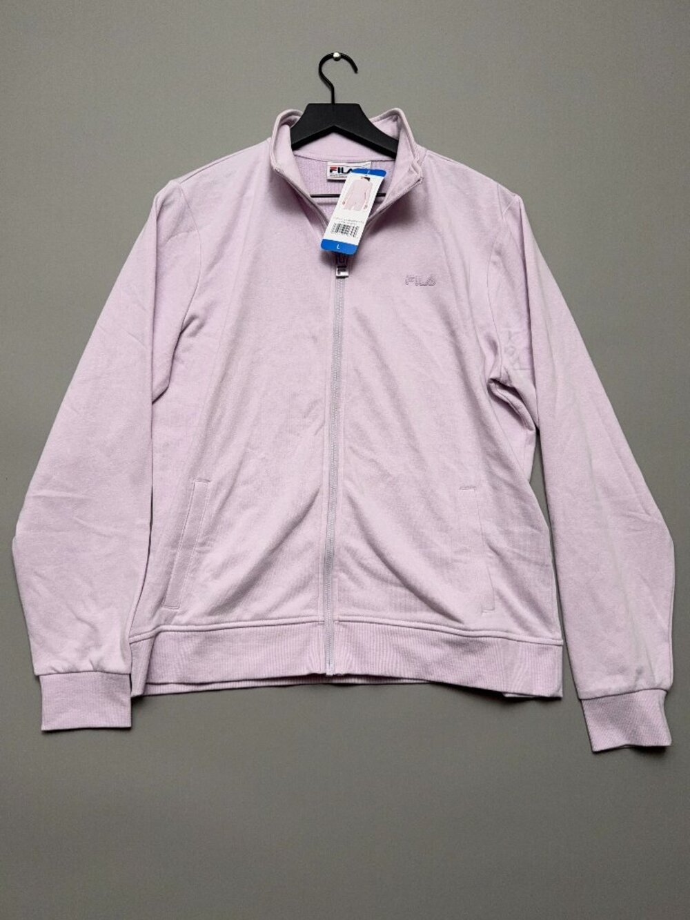 FILA Sweatshirt Womens L Large Lavender Full Zip Mock Neck Pockets NWT